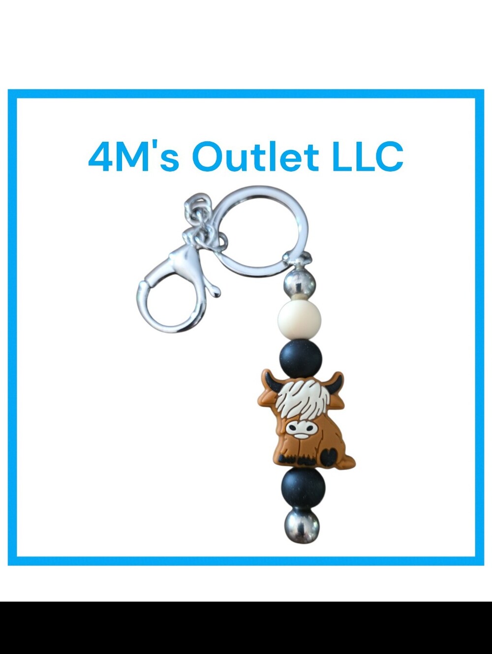 Brown Highland Cow Keychain